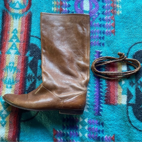 VTG US Polo Assn. Genuine Leather Riding Boots. Size 7. Pull on. Caramel Brown. - Picture 15 of 16